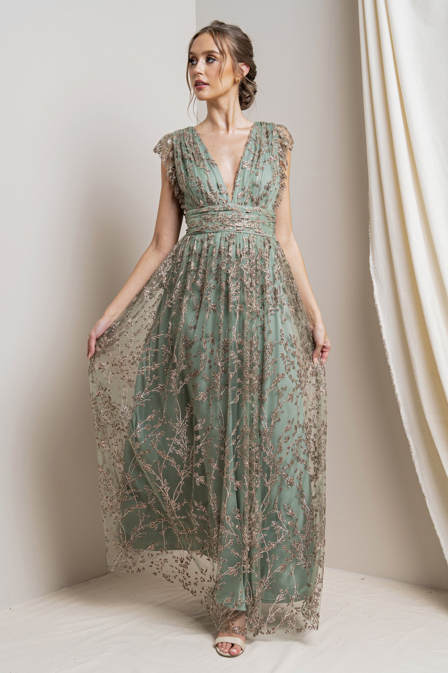 Sparking Shimmer Tulle Maxi Dress